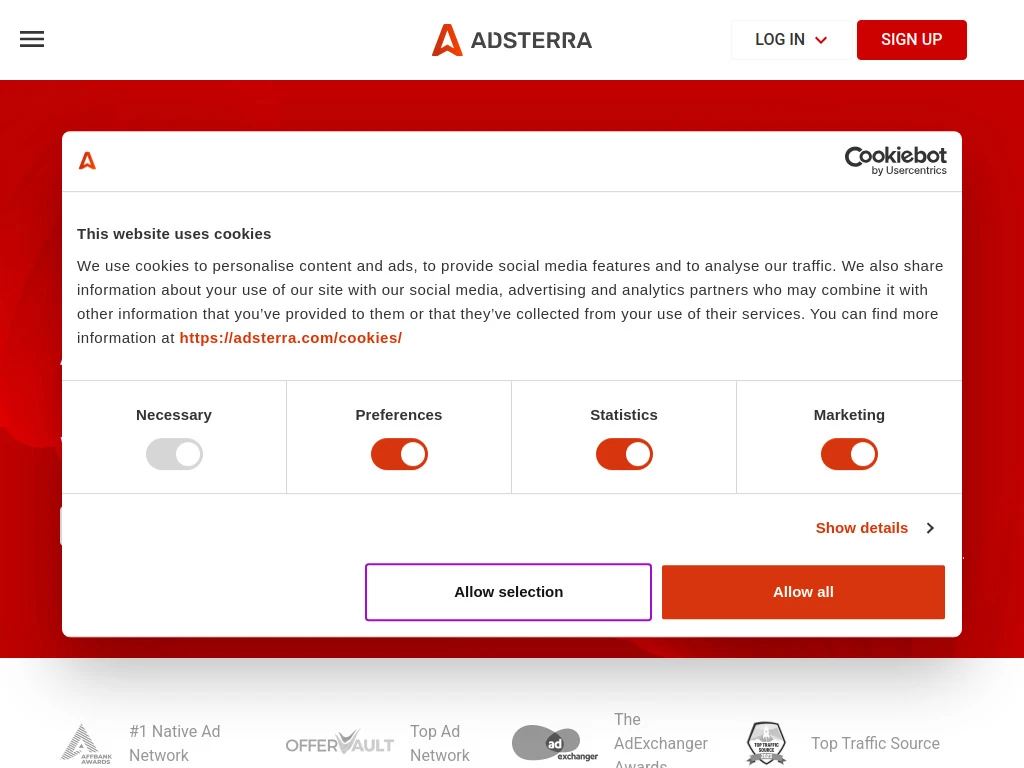 Adsterra Advertising Network Dashboard